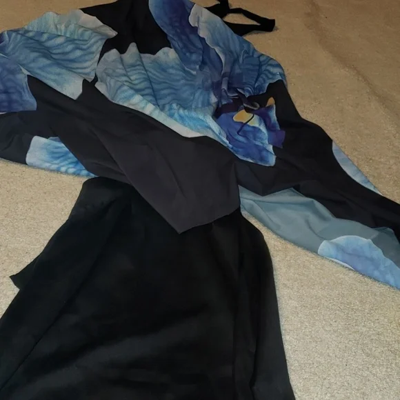 Alice + Olivia black orchid maxi dress